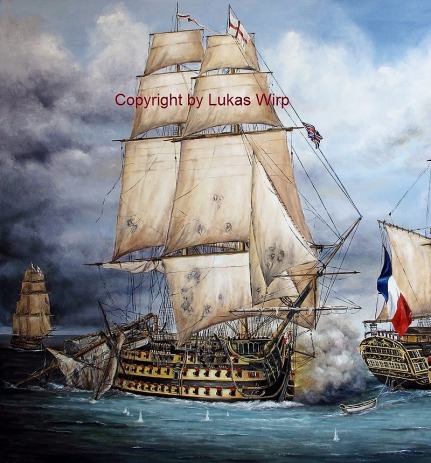 Schlacht von Trafalgar Lord Nelson Marine Gemälde Lukas Wirp
