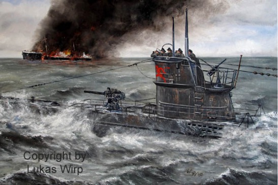 Maritime Gemälde Bilder Poster deutsche Marine U-boote Kriegsmarine