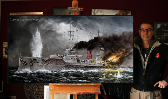 Marinemaler Lukas Wirp, Kriegsschiff