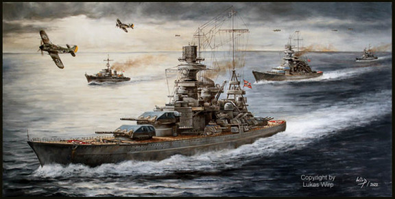 Schlachtschiff Scharnhorst und Gneisenau mit Prinz Eugen