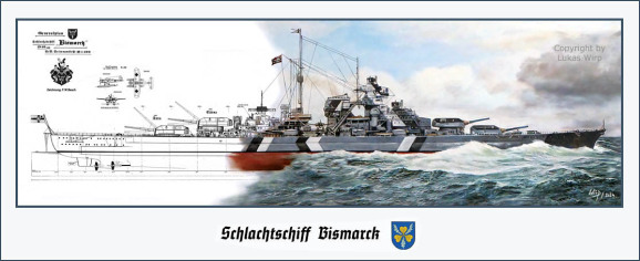 Bauplan vom Schlachtschiff Bismarck