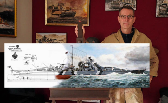 Marinemaler Lukas Wirp - Schlachtschiff Bismarck